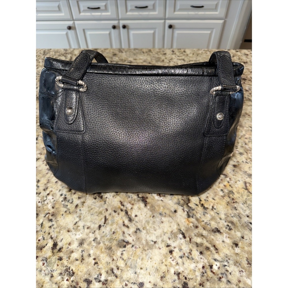 Brighton‎ Black Pebble Leather Embossed Purse, Shoulder Designer Bag